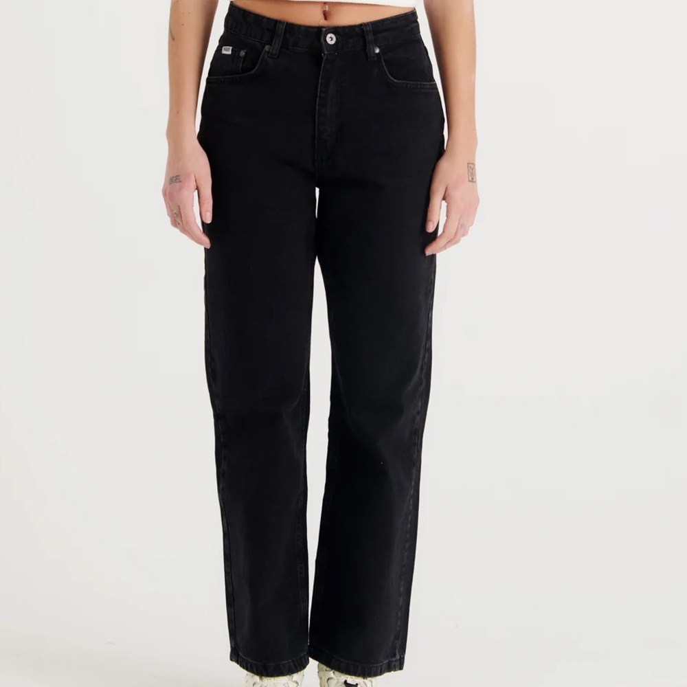 black wide leg ragged priest jeans
